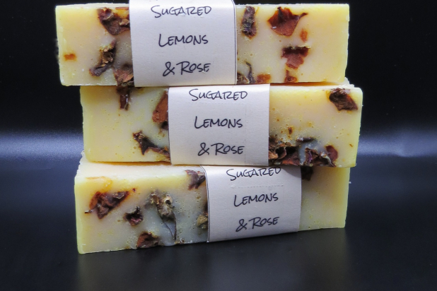 Sugared Lemons and Rose Goats Milk Soap by The Bathing Goddess